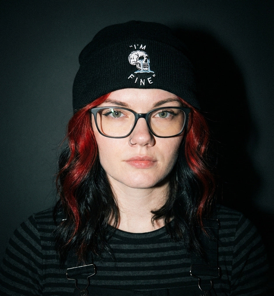 "I'm Fine" 12" Beanie - Black