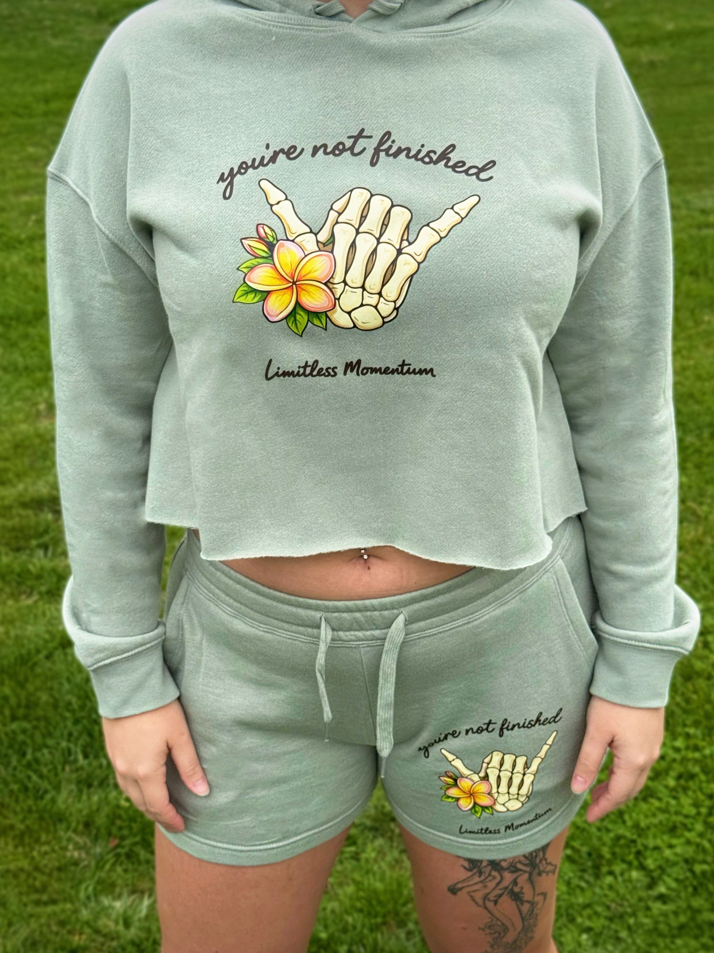 "You're Not Finished" Women's Crop Hoodie
