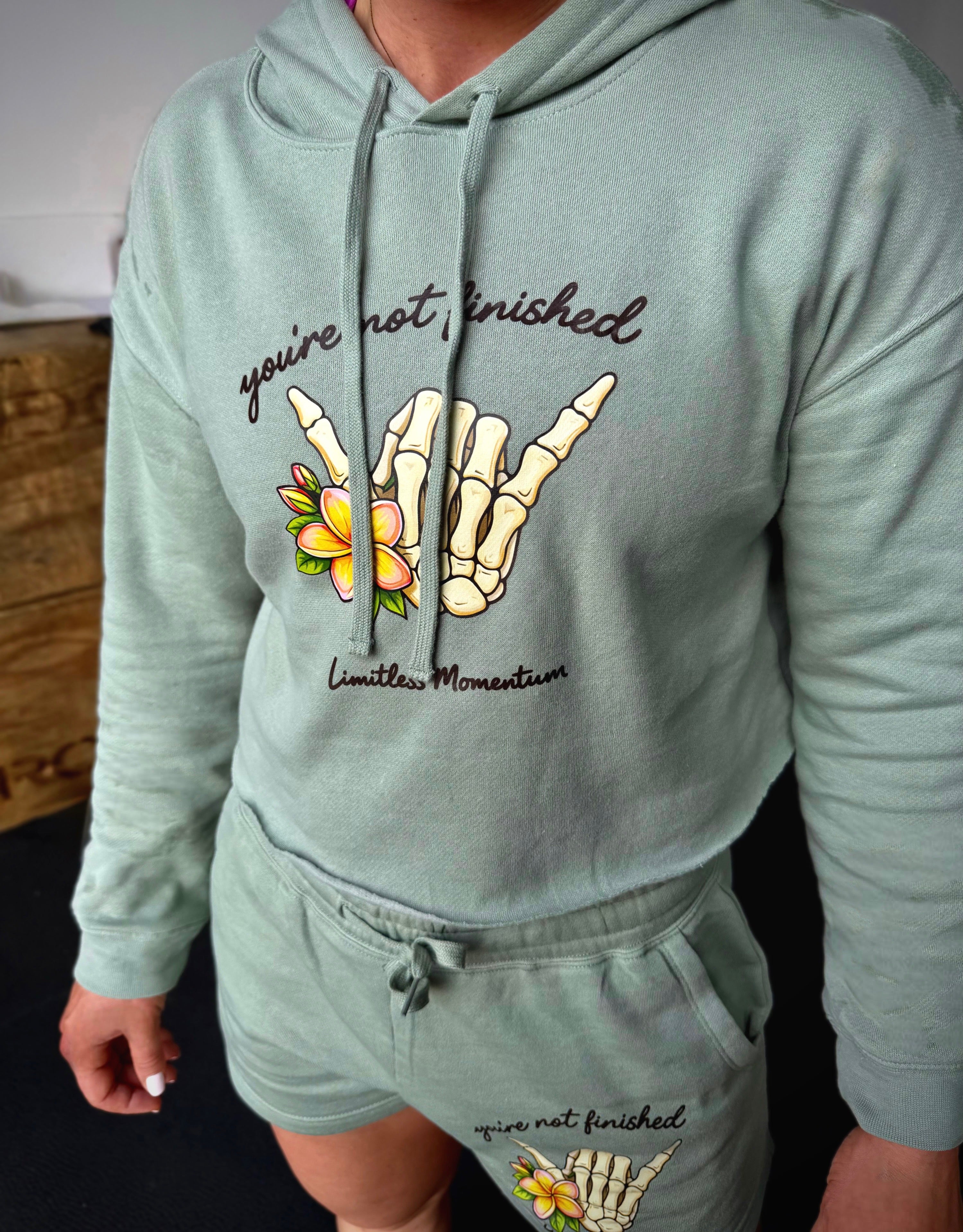 "You're Not Finished" Women's Crop Hoodie