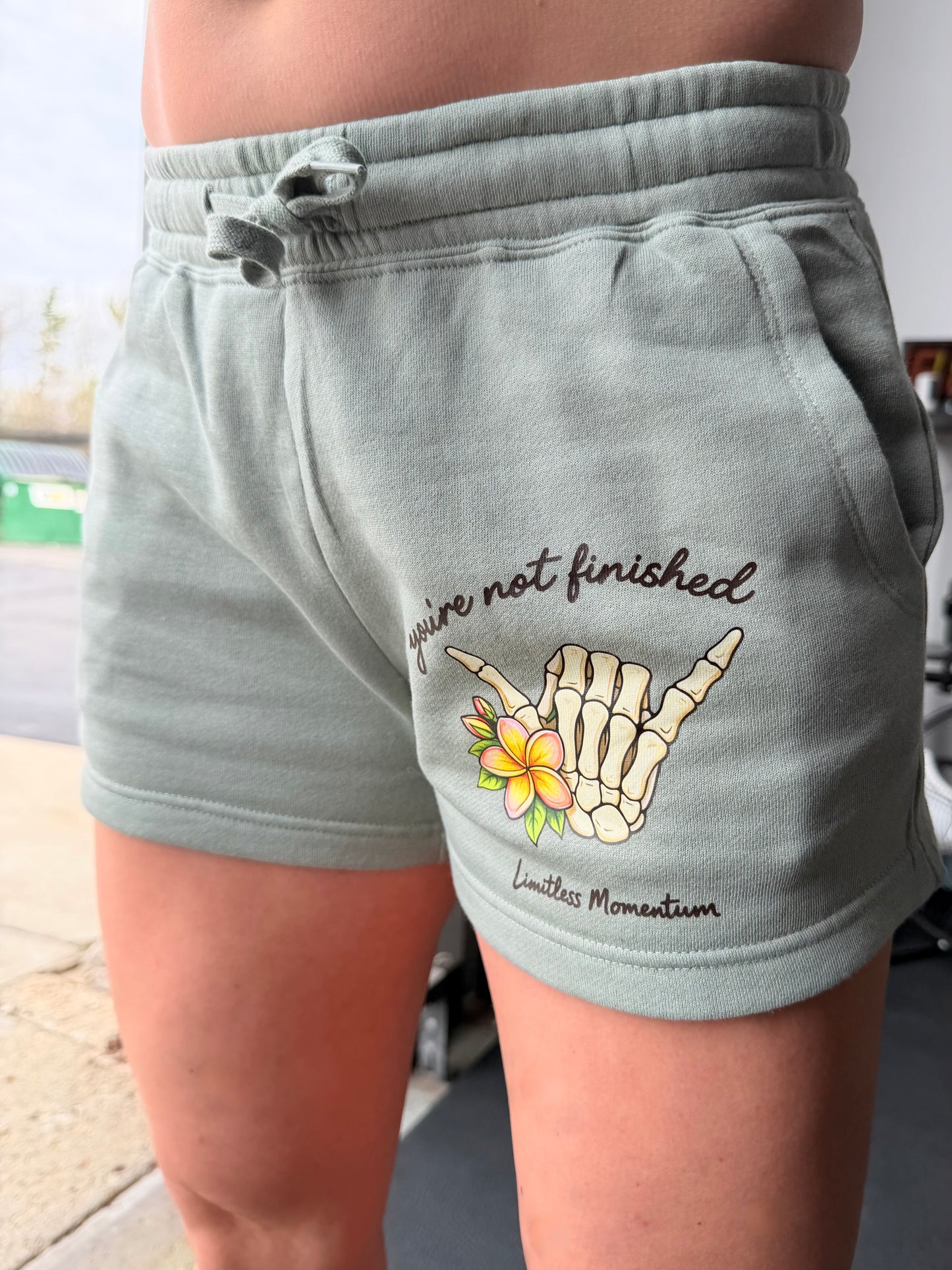 "You're Not Finished" Women's Fleece Shorts